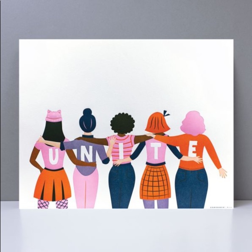 Women Unite Letterpress Art Print